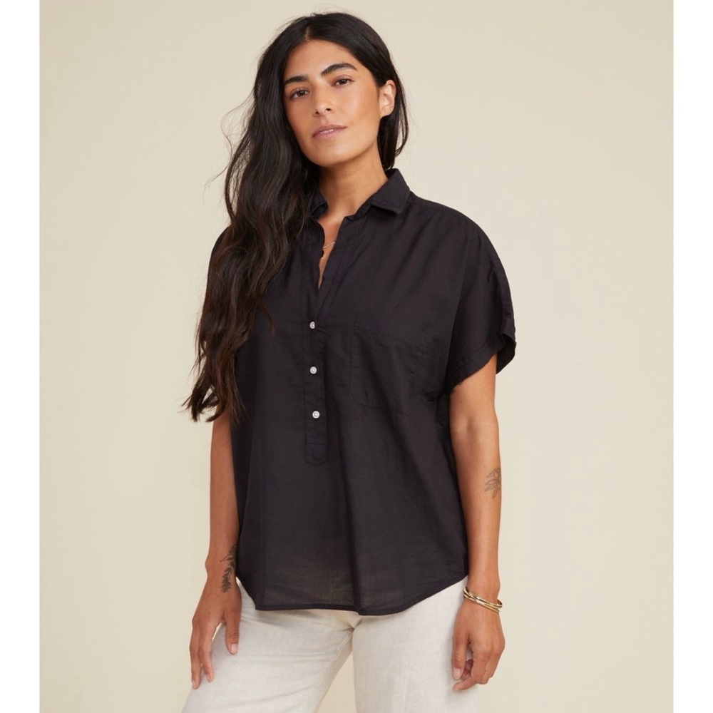 GRAYSON COTTON BLACK ARTIST SHIRT TOP SZ 02 / US SZ S